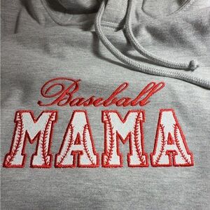 Gray Baseball Mama Hoodie